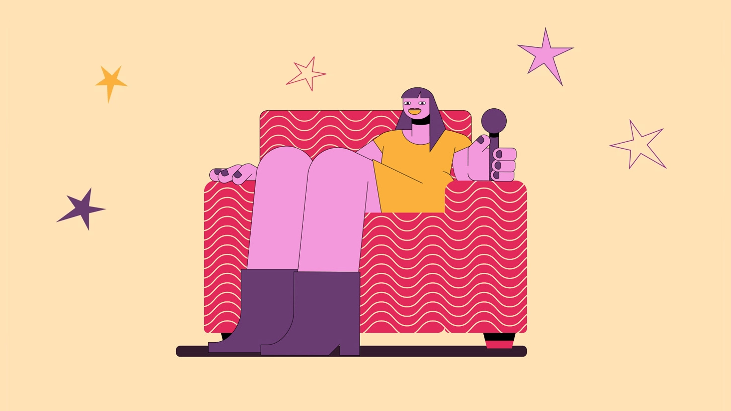 Lily sits down — Title Design